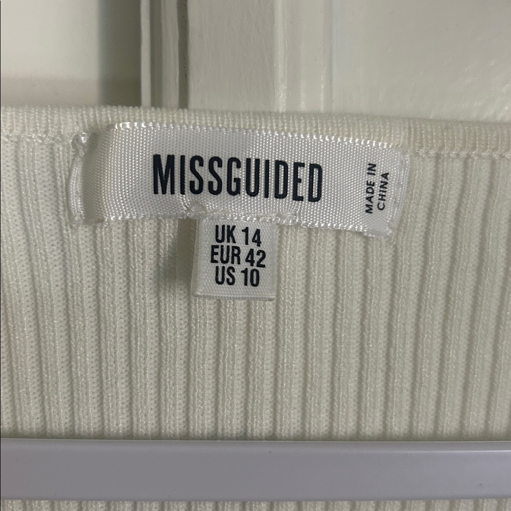 Missguided Cream Ribbed Bodysuit - Picture 4 of 5